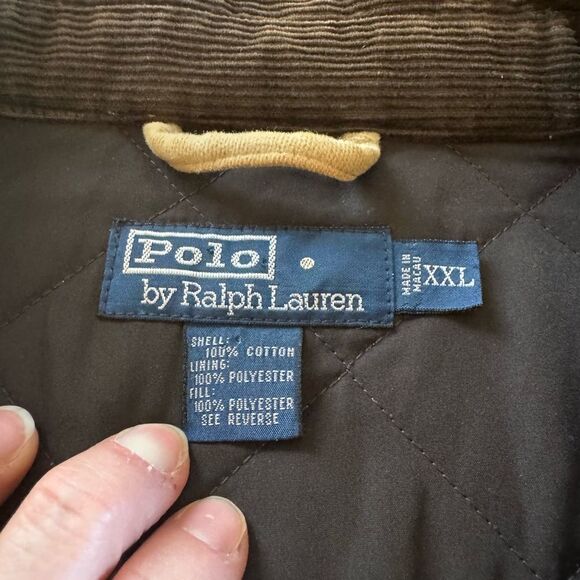 Vintage Polo Ralph Lauren Jacket XXL Tan Hunting Snap Chore Barn Field Quilted - Picture 2 of 10